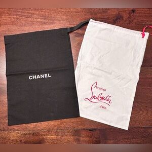Christian Louboutin And Chanel Dust Bags Luxury Designer High-End Lot Of 2